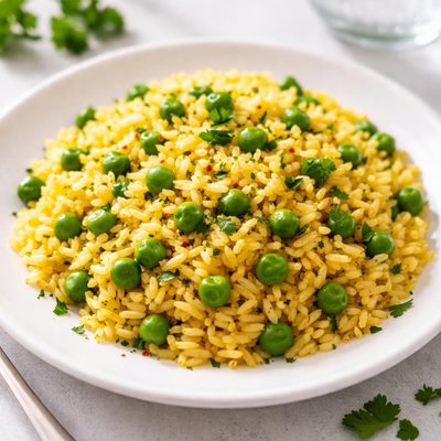 Yellow rice with peas