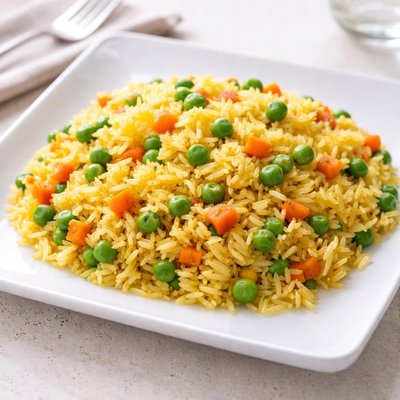 Yellow rice with peas and carrots