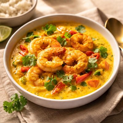 Yellow shrimp curry
