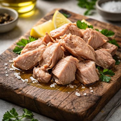 Yellowfin tuna in olive oil drained