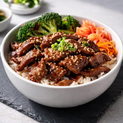 Yogis grill beef bowl