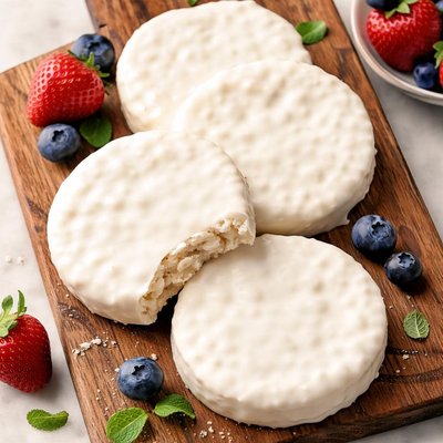 Yogurt covered rice cake