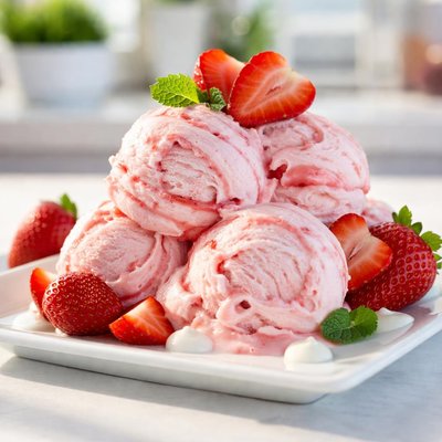 Yogurt strawberry gelato