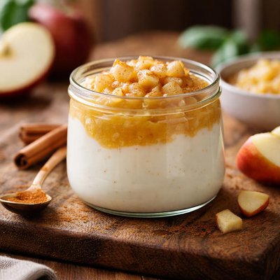 Yogurt with apple sauce