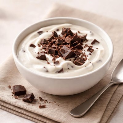 Yogurt with chocolate pieces