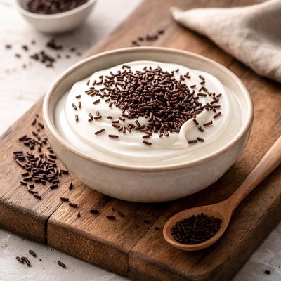 Yogurt with chocolate sprinkles