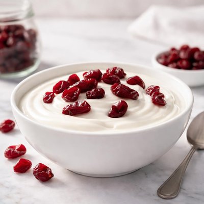 Yogurt with dried cranberries
