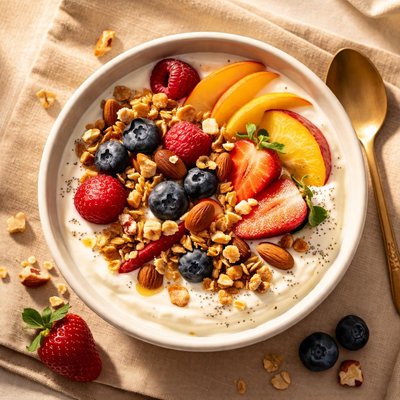 Yogurt with fruit and nuts