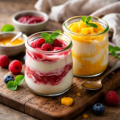 Yogurt with fruit puree