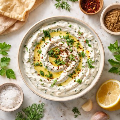 Yogurt with herbs and spices