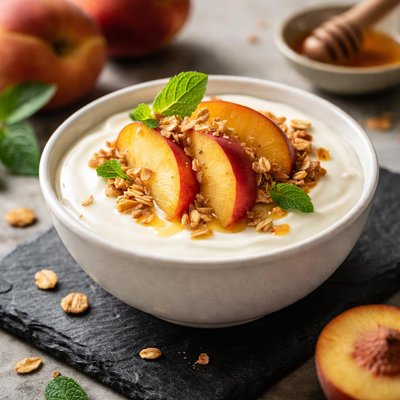 Yogurt with peach
