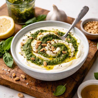 Yogurt with pesto