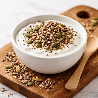 Yogurt with seeds