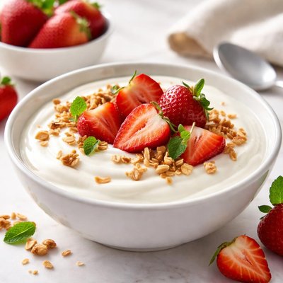 Yogurt with strawberries