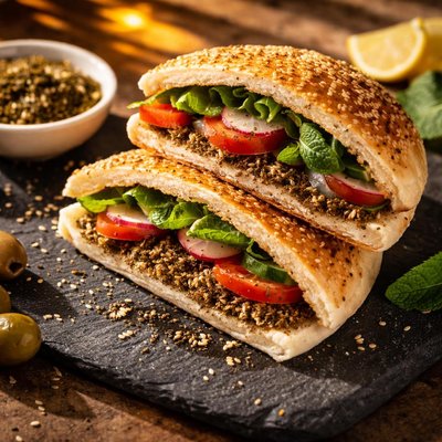 Zaatar sandwish olive oil