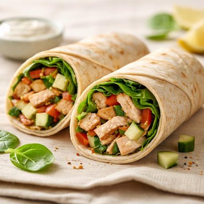 Zaatar w zeit chicken light wrap