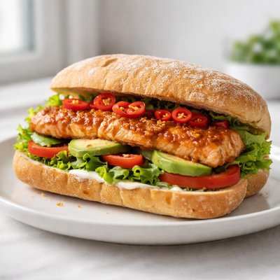 Zalm piri piri broodje