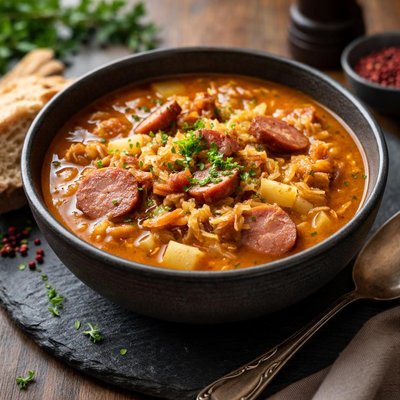 Zelna polevka s uzeninou