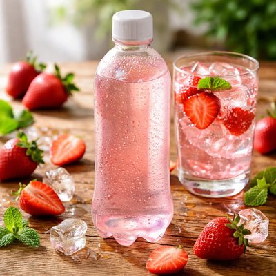 Zero sugar strawberry flavoured water