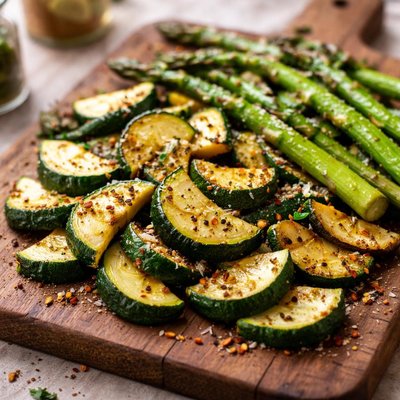 Zucchini and asparagus