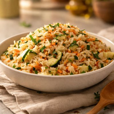 Zucchini and carrot rice