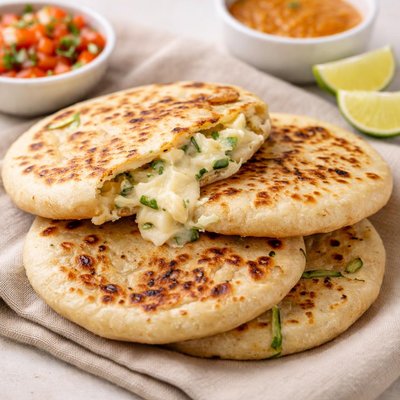 Zucchini and cheese pupusa