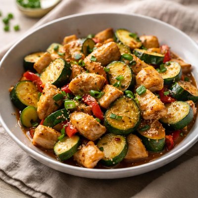 Zucchini and chicken stir-fry