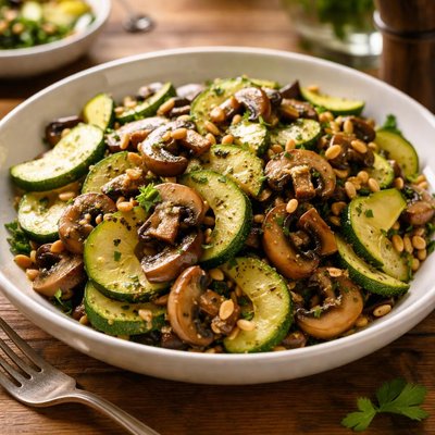 Zucchini and mushroom salad