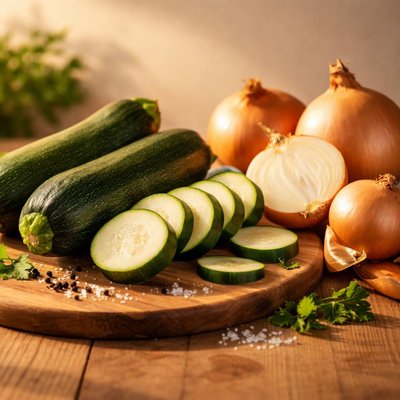 Zucchini and onion