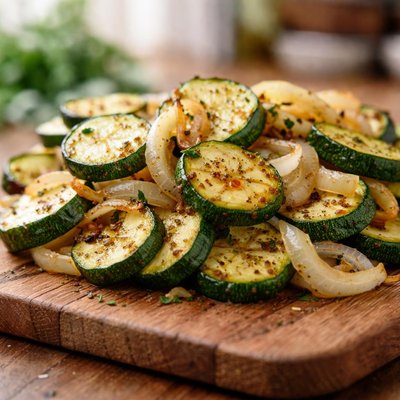 Zucchini and onions