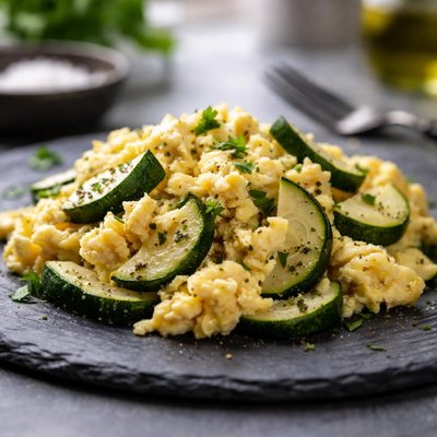 Zucchini and scrambled eggs