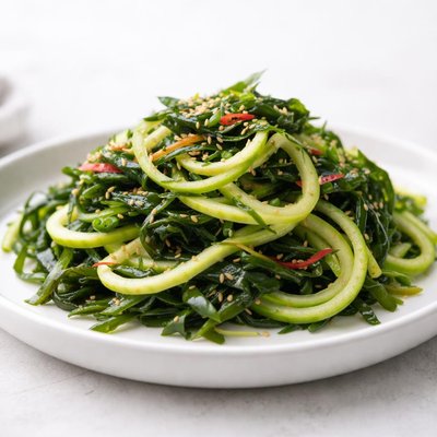 Zucchini and seaweed salad