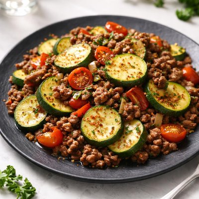 Zucchini beef skillet
