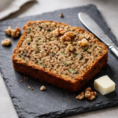Zucchini nut bread slice