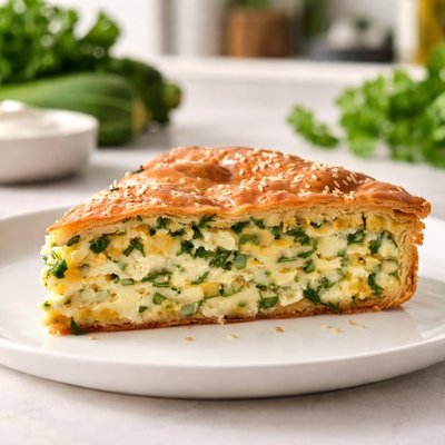 Zucchini pie with cheese