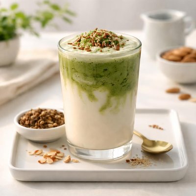 Zus coffee japanese genmaicha latte with almond milk