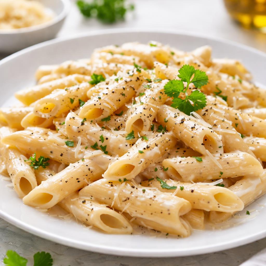 Penne Pasta With Alfredo Sauce