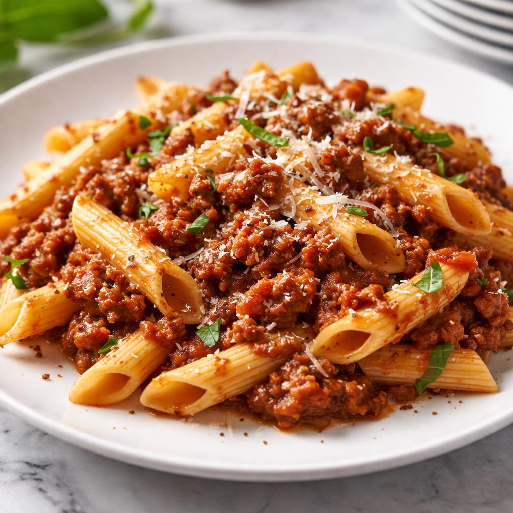 Penne Pasta With Meat Sauce