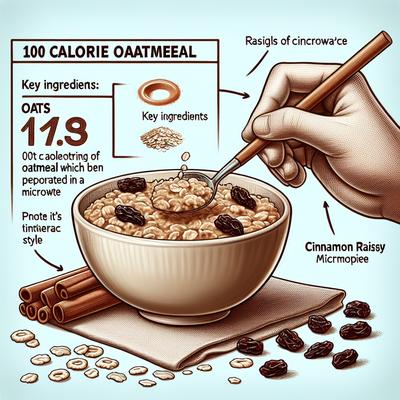 Image of 100 Calorie Cinnamon Raisin Oatmeal for One Microwave