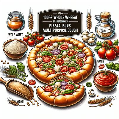 Image of 100 Whole Wheat Multipurpose Dough Pizza Buns Bread