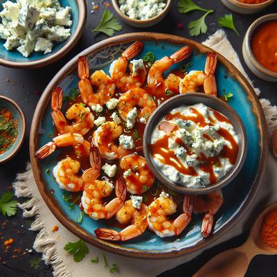 Image of 10 Minute Buffalo Shrimp with Blue Cheese Dip