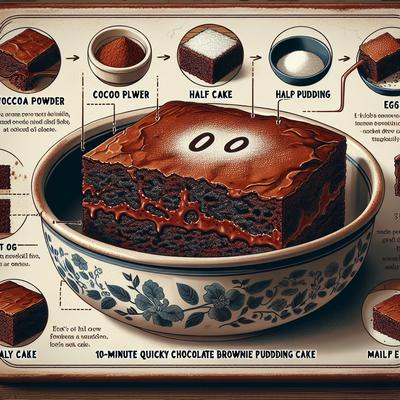 Image of 10 Minute Quick and Easy Chocolate Brownie Pudding Cake