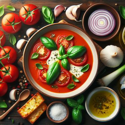 Image of 10 Minute Tuscan Tomato Soup with Parmesan Toasts