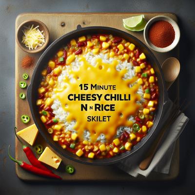 Image of 15 Minute Cheesy Chili N Rice Skillet