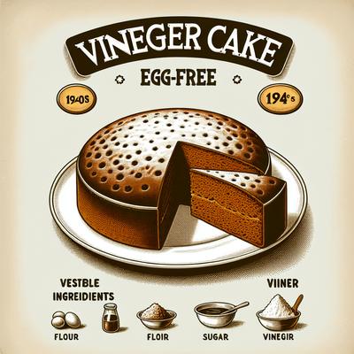 Image of 1940s Vinegar Cake Egg Free