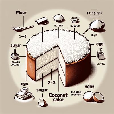 Image of 1 2 3 4 Coconut Cake