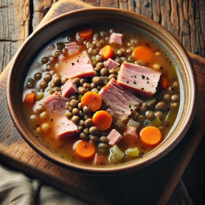 Image of 1 Hour Smoky Ham and Lentil Soup