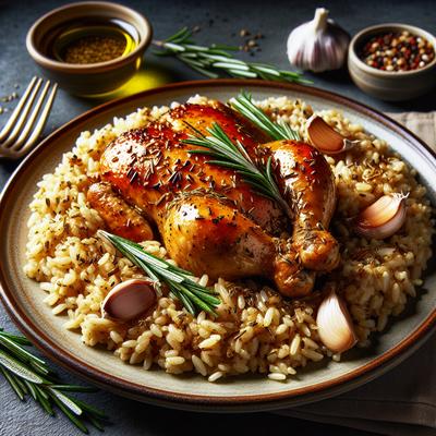 Image of 20 Minute Garlic Rosemary Chicken Brown Rice Dinner