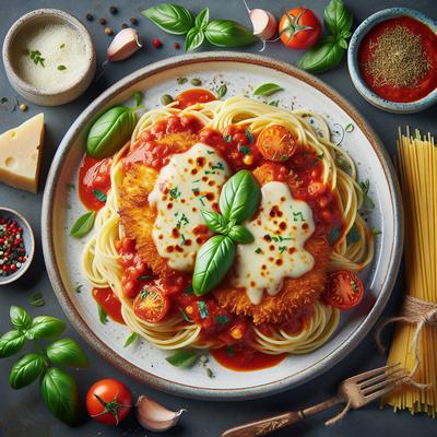 Image of 20 Minutes Chicken Parmesan with Spaghetti