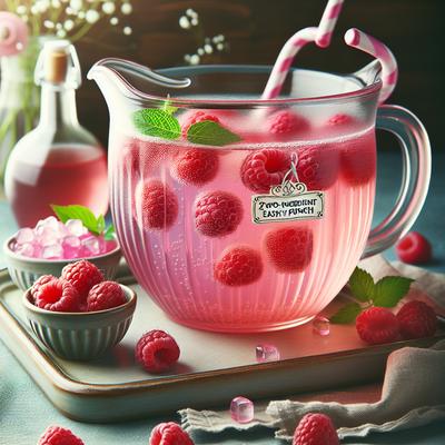 Image of 2 Ingredient Easy Pink Raspberry Punch